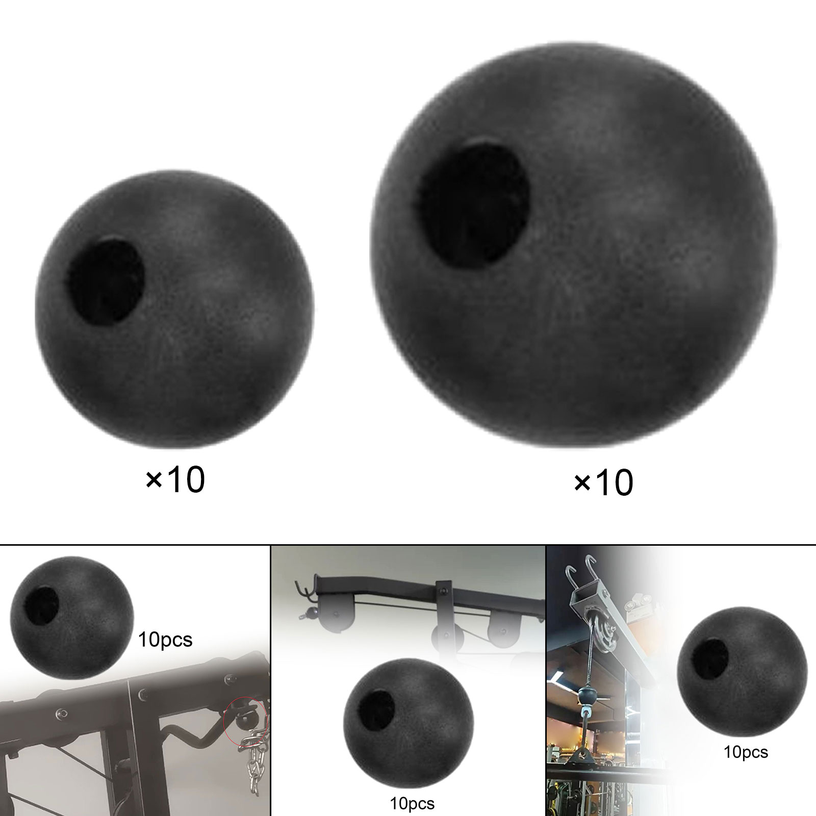 Home Gym Nala - 10x tapones de bola de Cable