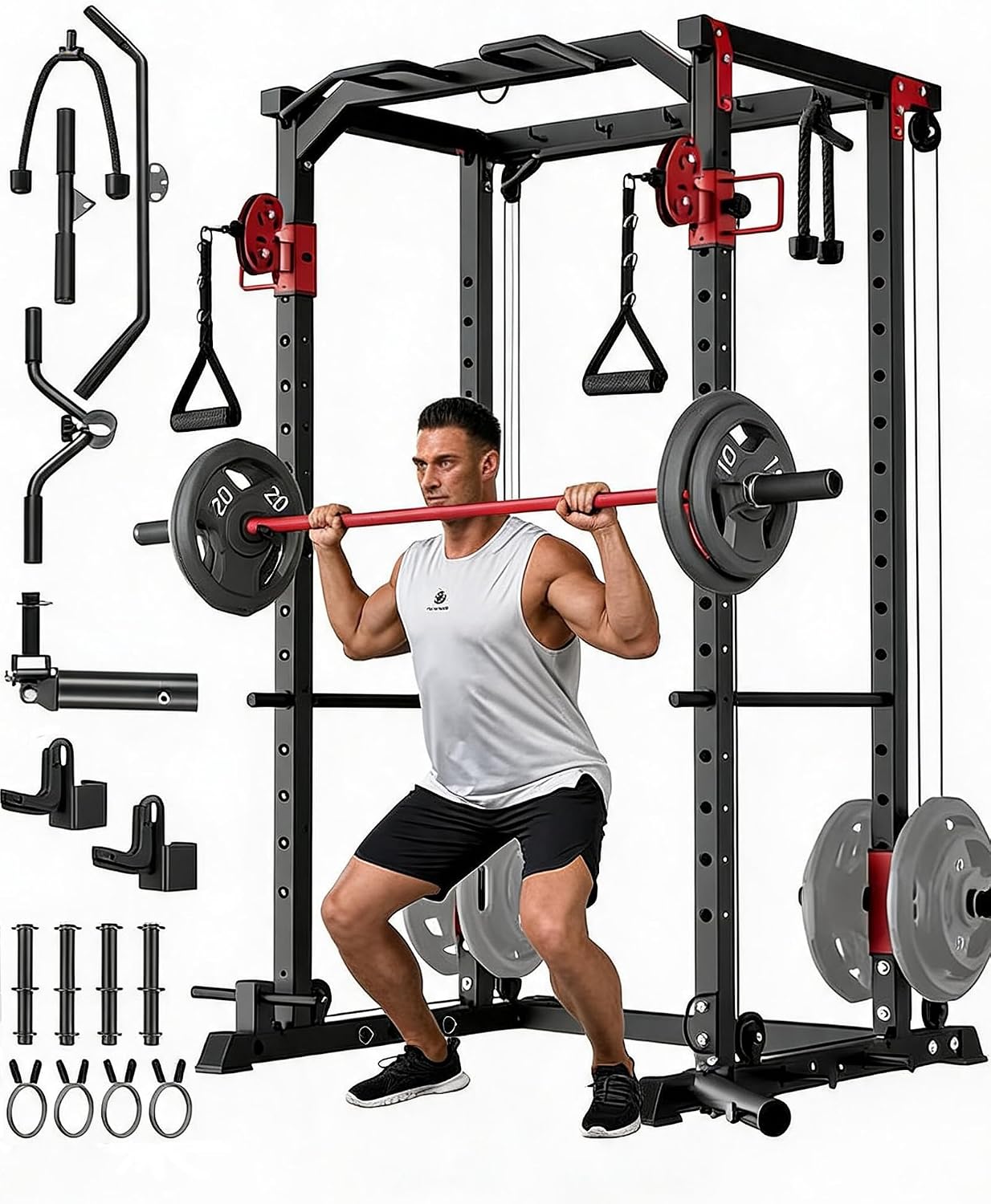 Home Gym Rack With Cables - Rack de fuerza multifuncional para gimnasio