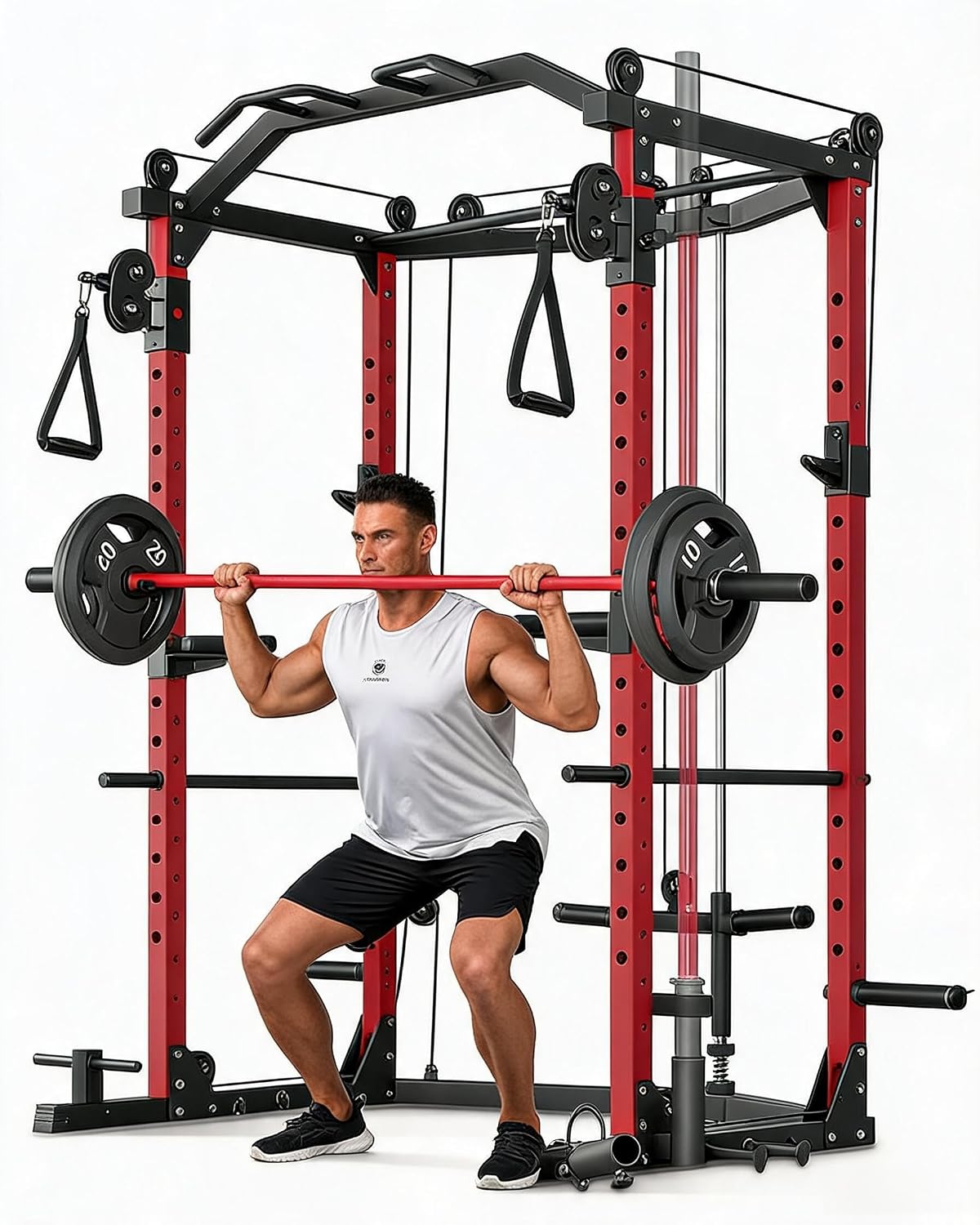 Home Gym Rack With Cables - Jaula de potencia multifuncional para gimnasio