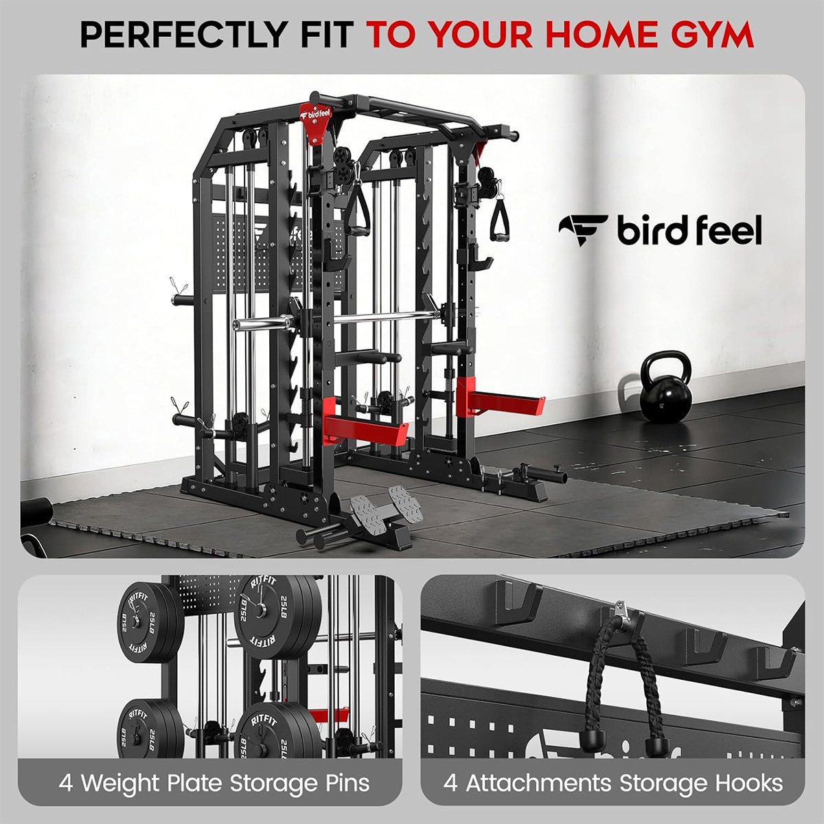 Pooboo Power Cage Multifunción - Home Gym Rack With Cables reseña y precio