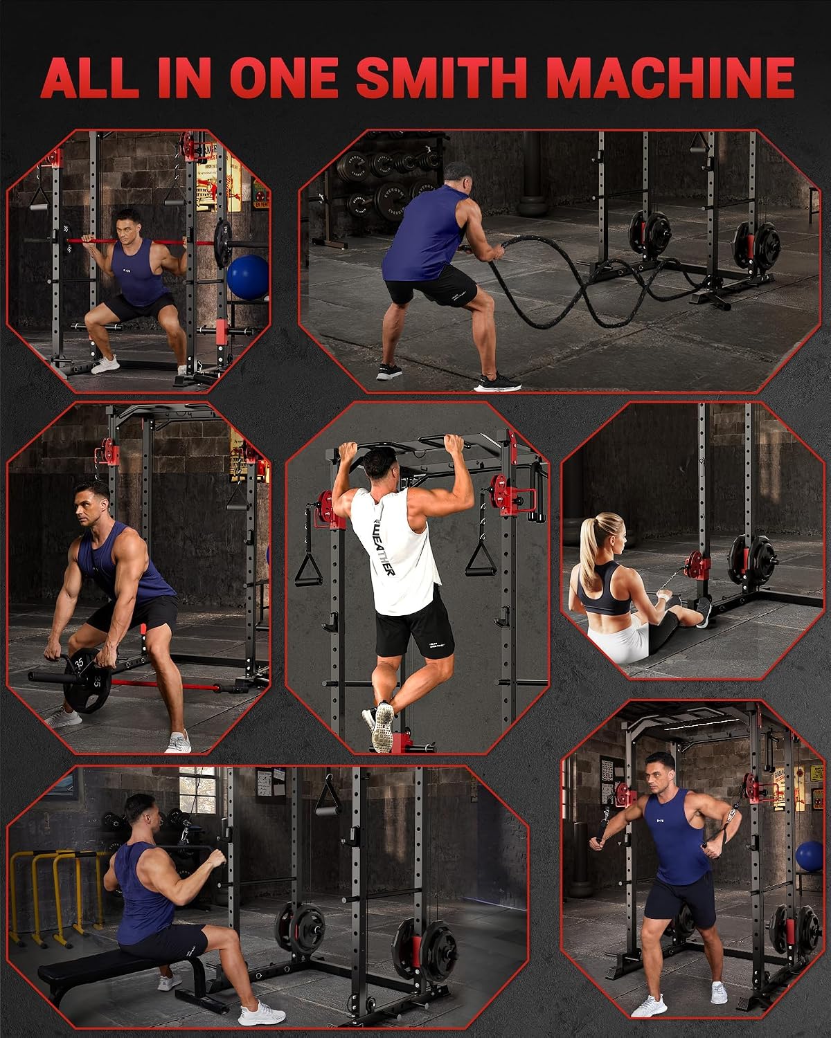 Rack de fuerza multifuncional  - Home Gym Rack With Cables reseña y precio