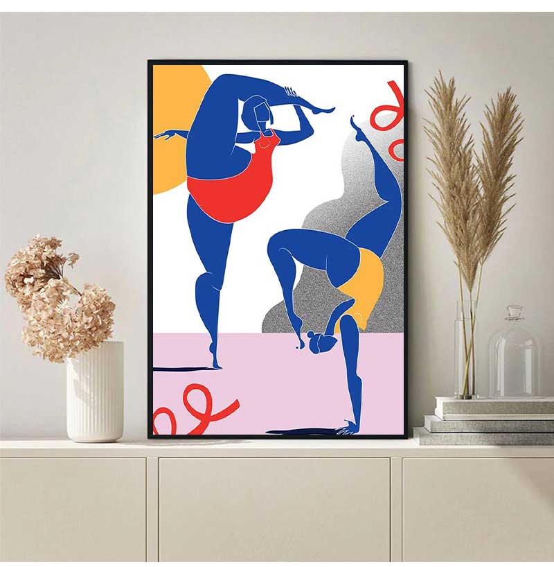 Póster abstracto de postura de - Home Gym Yoga Studio reseña y precio