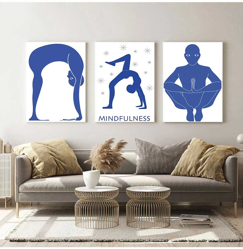 Póster abstracto de postura de - Home Gym Yoga Studio reseña y precio