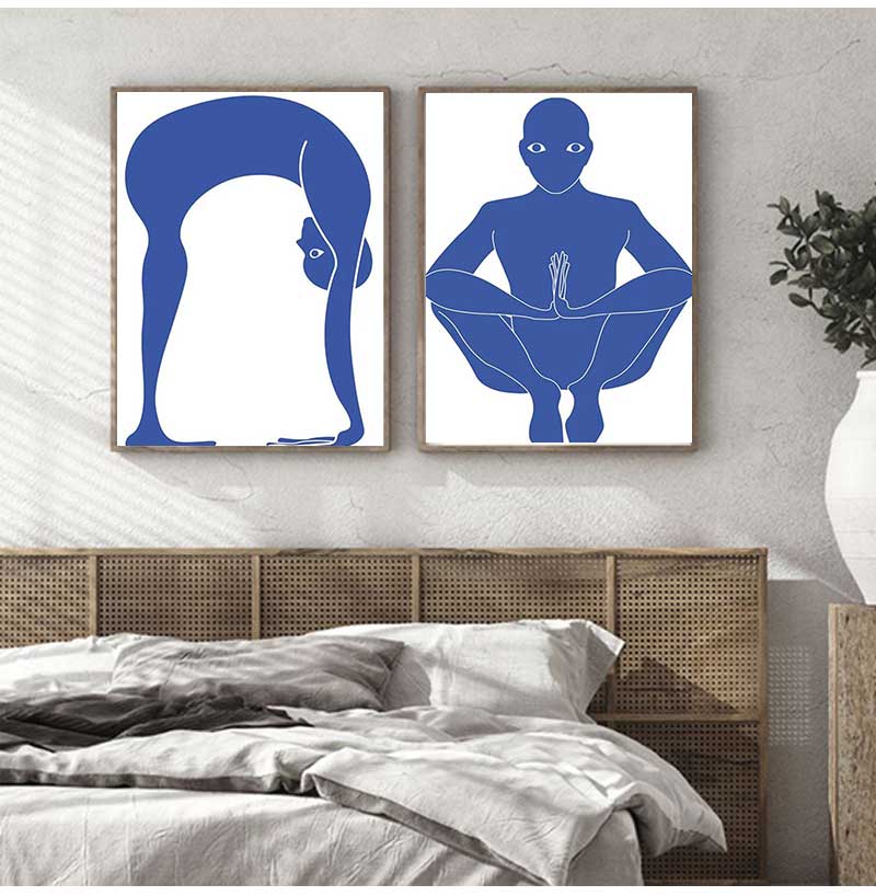 Póster abstracto de postura de - Home Gym Yoga Studio reseña y precio