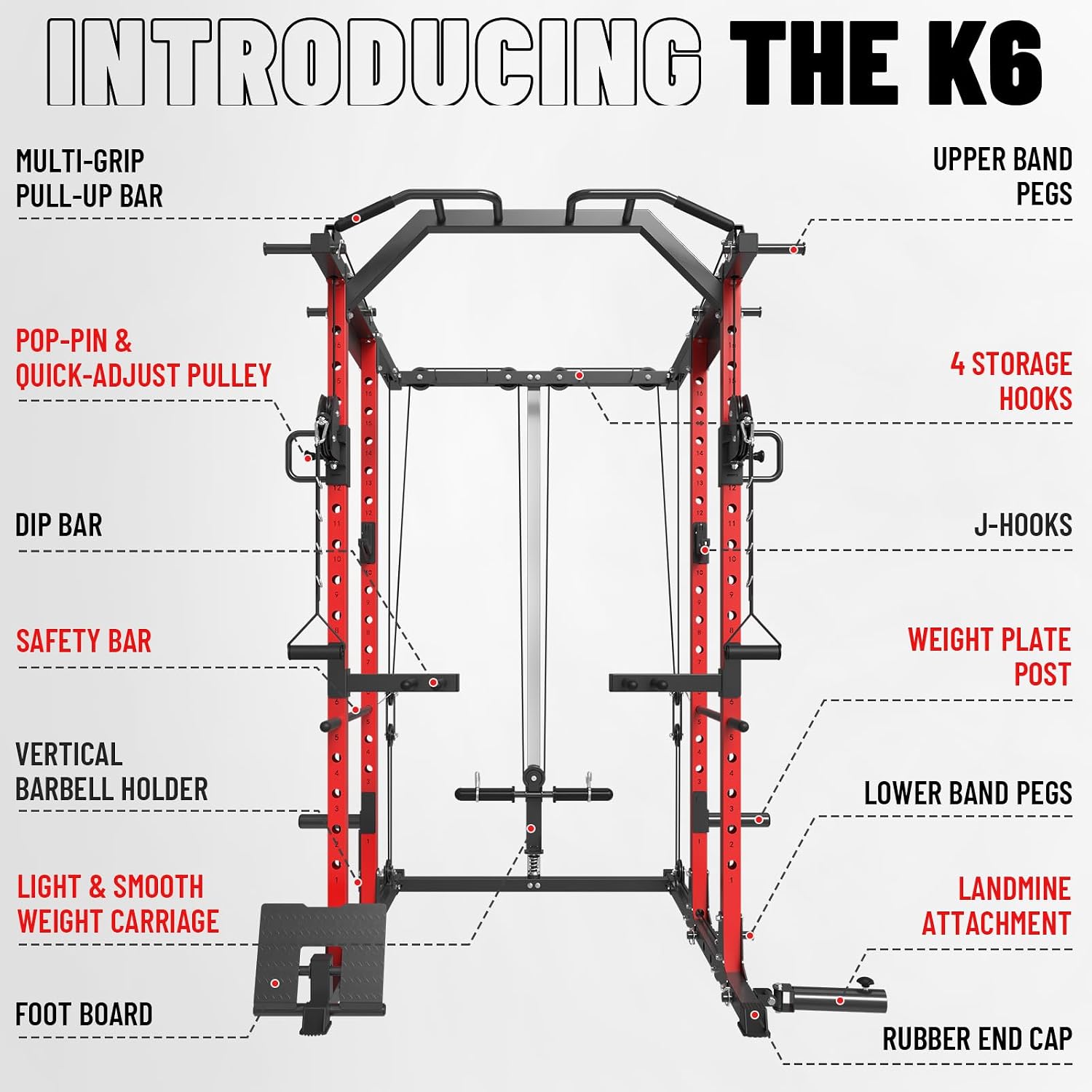 Jaula de potencia con sistema  - Home Gym Rack With Cables reseña y precio