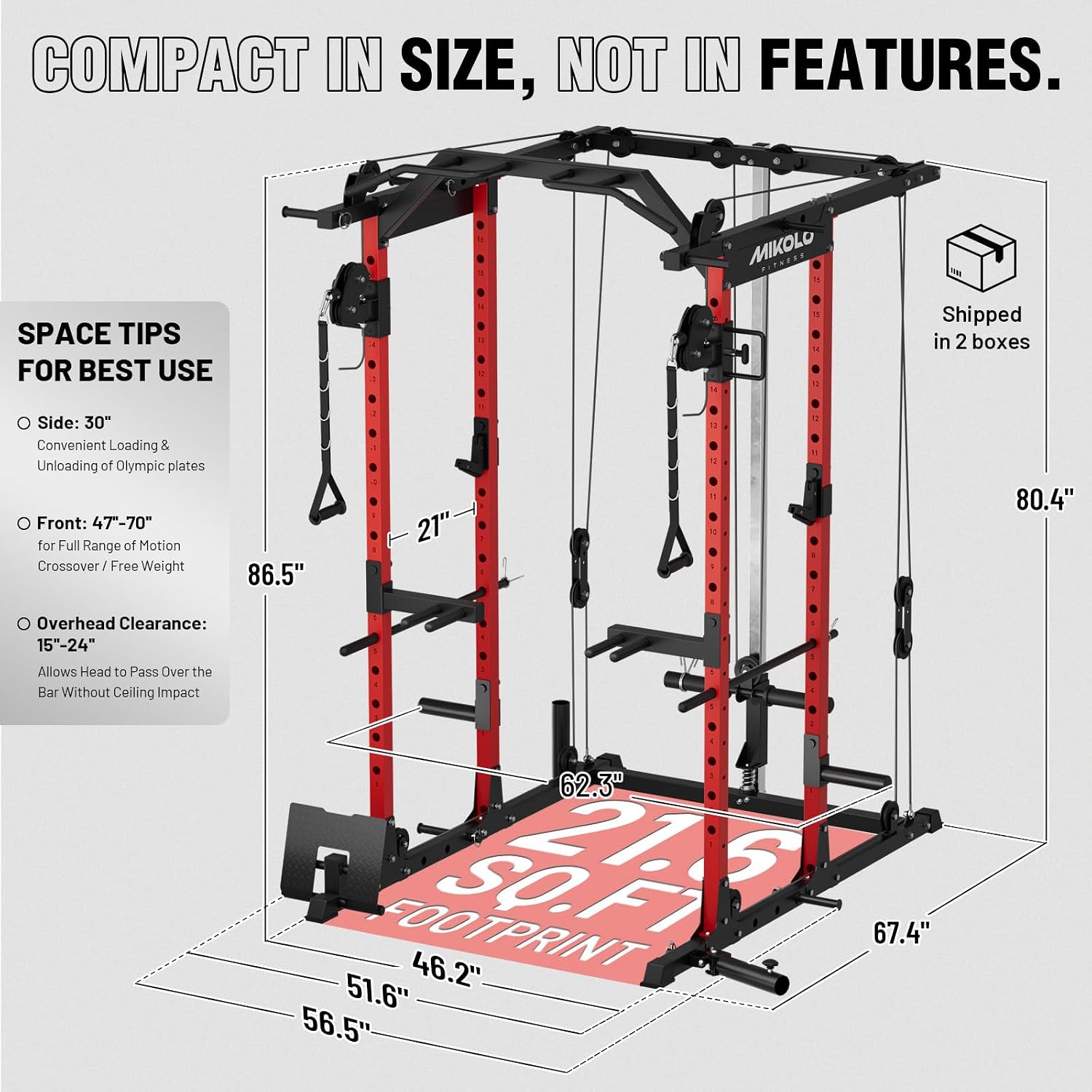 Jaula de potencia con sistema  - Home Gym Rack With Cables reseña y precio